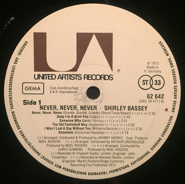 Shirley Bassey - Never, Never, Never (LP Tweedehands)
