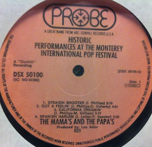 Mamas & The Papas, The - Historic Performances Recorded At The Monterey International Pop Festival (LP Tweedehands)