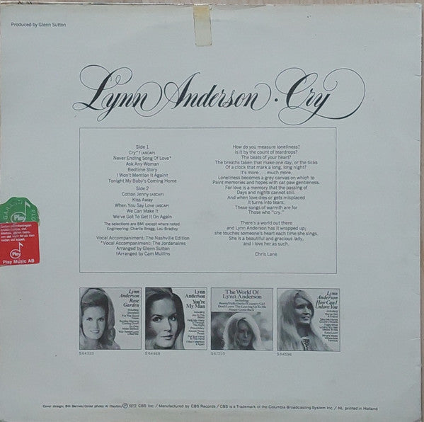 Lynn Anderson - Cry (LP Tweedehands)