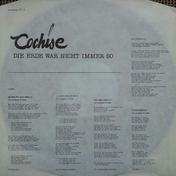 Cochise - Die Erde War Nicht Immer So (LP Tweedehands)