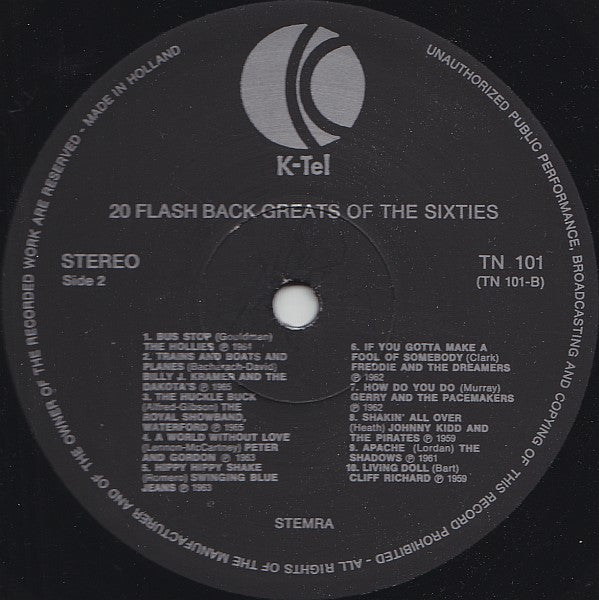 Various - 20 Flash Back Greats Of The Sixties (LP Tweedehands)