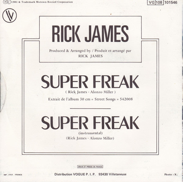 Rick James - Super Freak (Part.1&2) (7-inch Tweedehands)