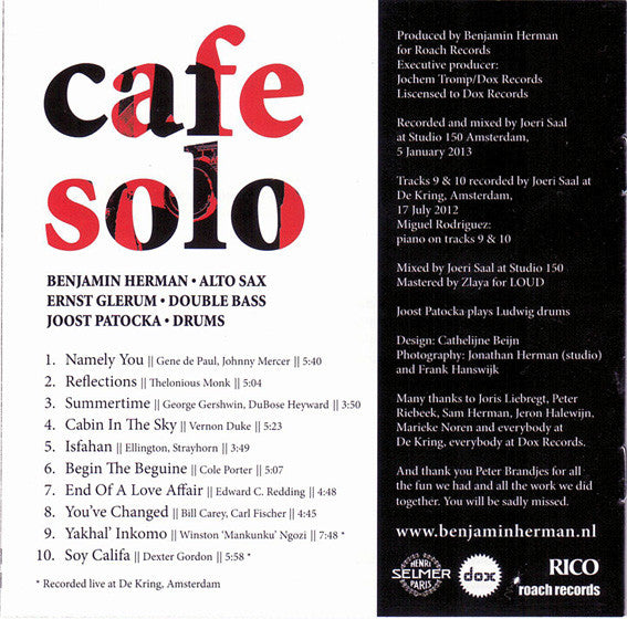 Benjamin Herman - Cafe Solo (CD Tweedehands)
