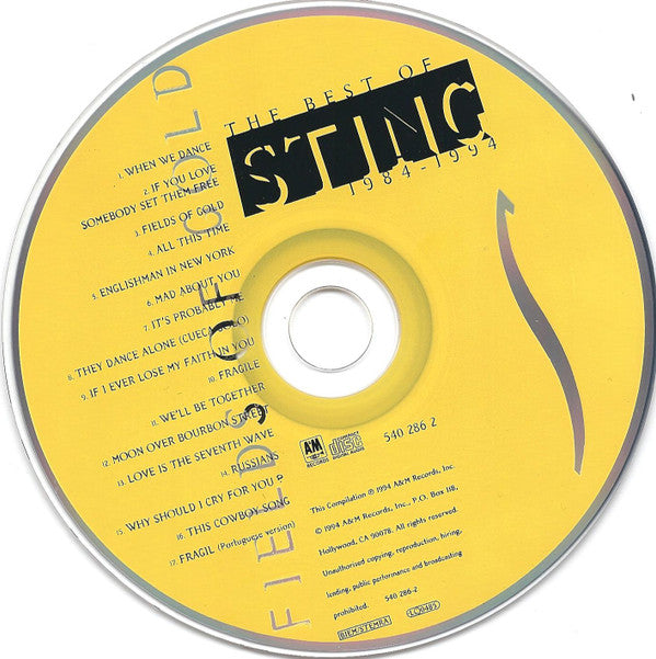 Sting - Fields Of Gold: The Best Of Sting 1984 - 1994 (CD Tweedehands) - Discords.nl