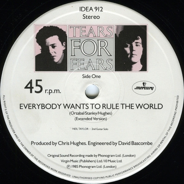 Tears For Fears - Everybody Wants To Rule The World (Extended Version) (LP Tweedehands)