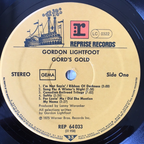 Gordon Lightfoot - Gord's Gold (LP Tweedehands)