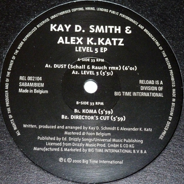 Kay D. Smith & Alex K. Katz - Level 5 EP (12" Tweedehands)