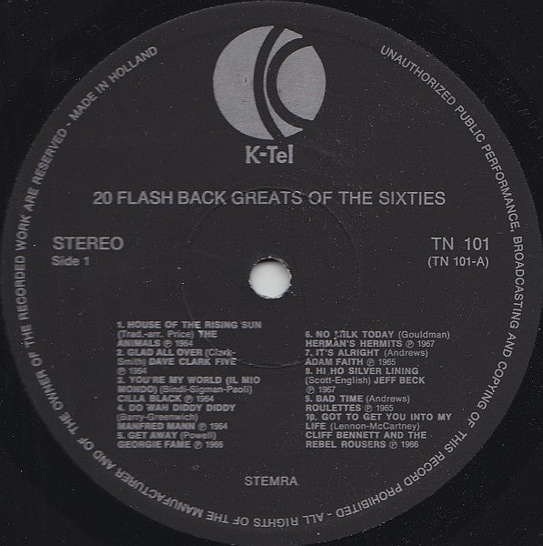 Various - 20 Flash Back Greats Of The Sixties (LP Tweedehands)