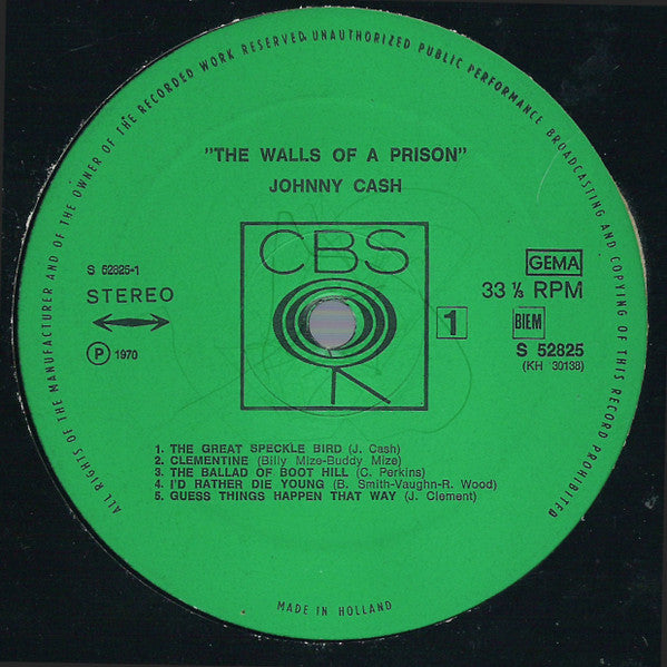 Johnny Cash - The Walls Of A Prison (LP Tweedehands)