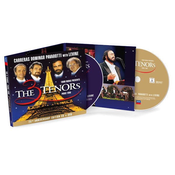 Jose Carreras, Placido Domingo, Luciano Pavarotti - The three tenors paris 1998 - 25th anniversary- (Dames T-shirt) - Discords.nl