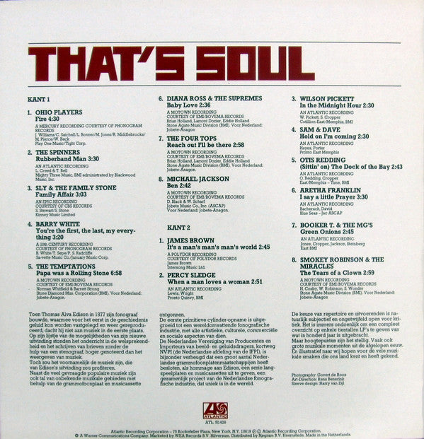 Various - That's Soul The 16 Greatest (LP Tweedehands)