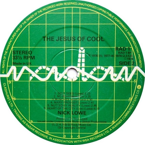 Nick Lowe - Jesus Of Cool (LP Tweedehands)