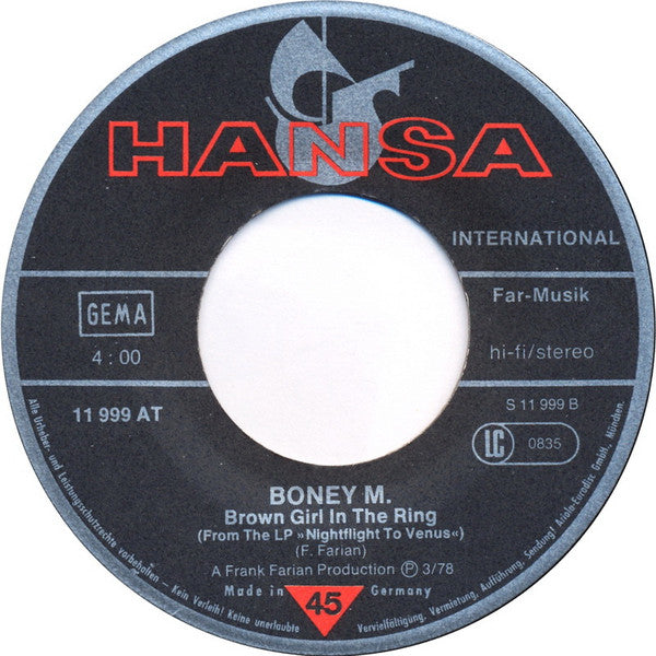 Boney M. - Rivers Of Babylon / Brown Girl In The Ring (7-inch Tweedehands)