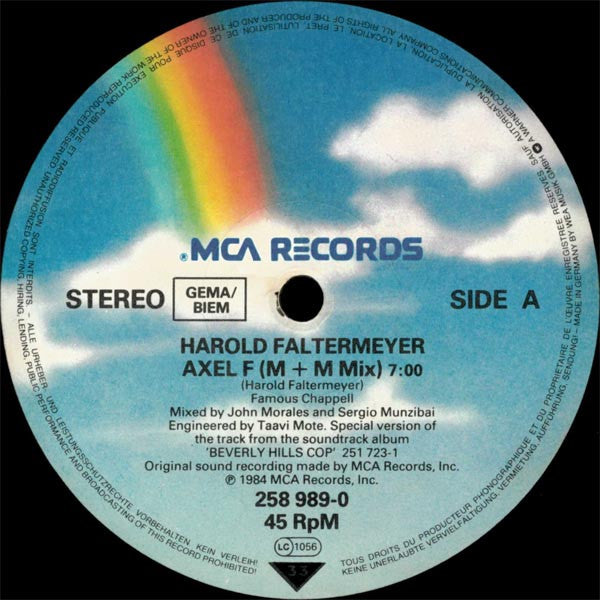 Harold Faltermeyer - Axel F (The M & M Mix) (12" Tweedehands) - Discords.nl