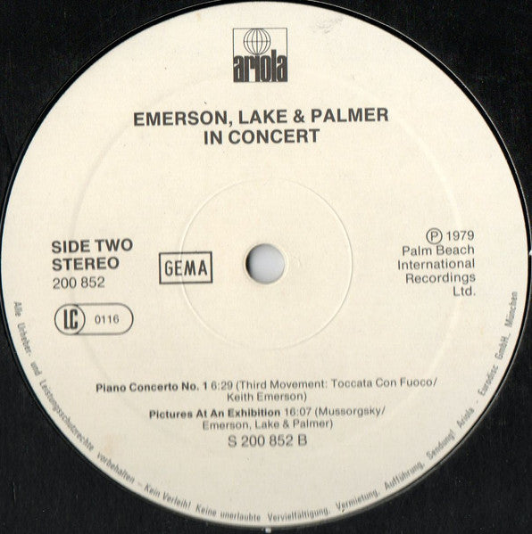 Emerson, Lake & Palmer - In Concert (LP Tweedehands)