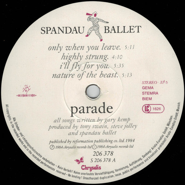 Spandau Ballet - Parade (LP Tweedehands) - Discords.nl