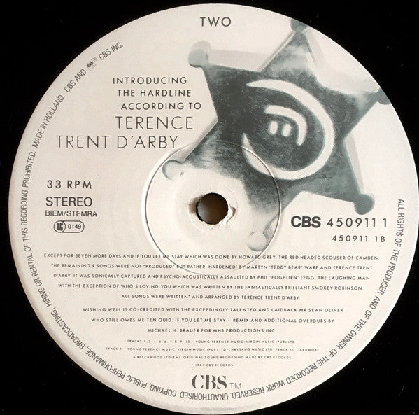 Terence Trent D'Arby - Introducing The Hardline According To Terence Trent D'Arby (LP Tweedehands)