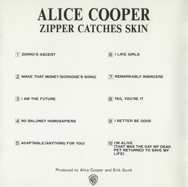 Alice Cooper - Zipper Catches Skin (CD Tweedehands)