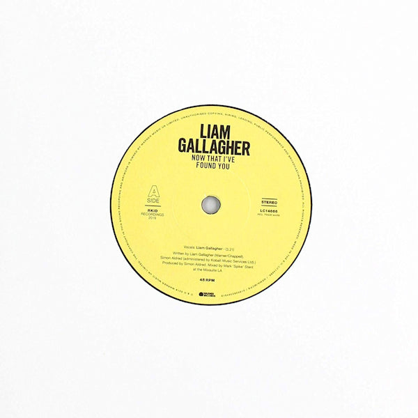 Liam Gallagher - Now that i've found you (7-inch single) - Discords.nl