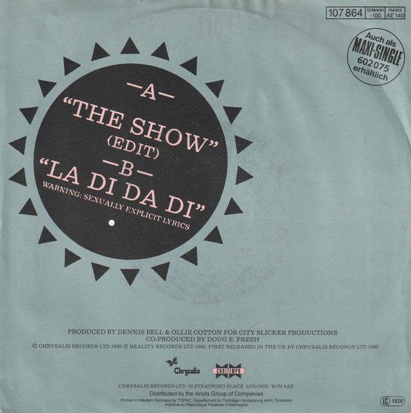 Doug E. Fresh And The Get Fresh Crew - The Show & La Di Da Di (7-inch Tweedehands)