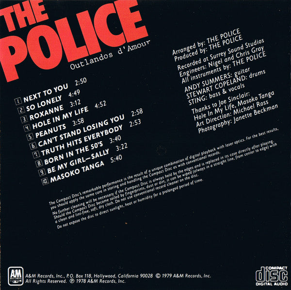 Police, The - Outlandos D'Amour (CD Tweedehands) - Discords.nl