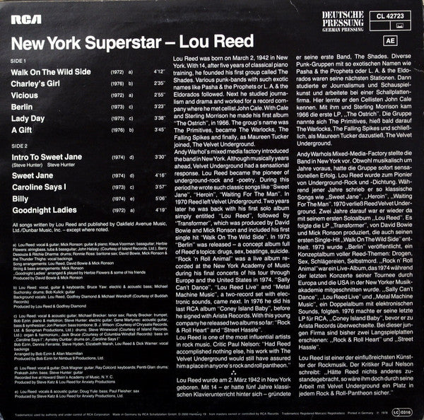 Lou Reed - New York Superstar (LP Tweedehands) - Discords.nl