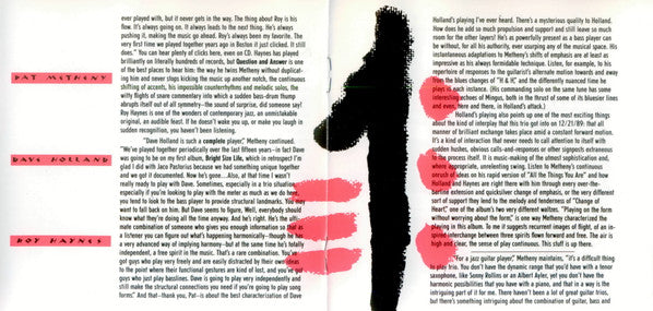 Pat Metheny W/ Dave Holland & Roy Haynes - Question And Answer (CD Tweedehands)