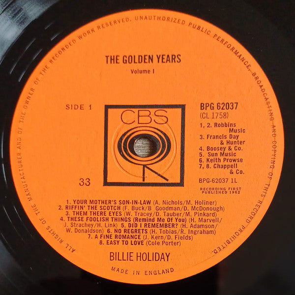 Billie Holiday - The Golden Years Volume One (LP Tweedehands) - Discords.nl