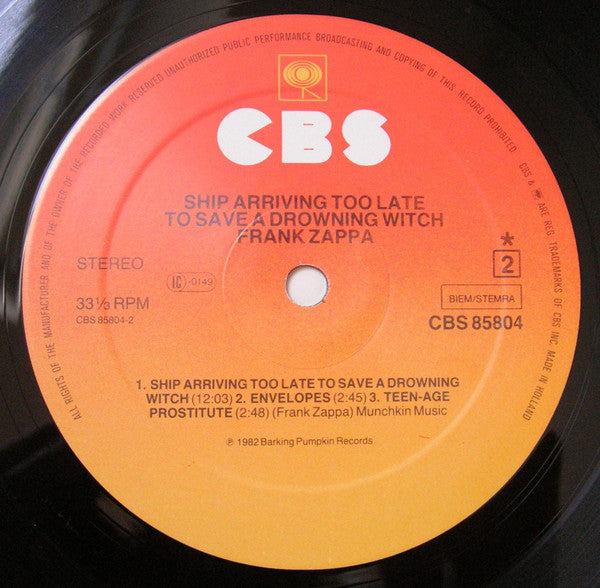 Frank Zappa - Ship Arriving Too Late To Save A Drowning Witch (LP Tweedehands) - Discords.nl