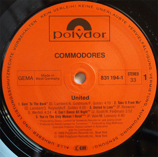 Commodores - United (LP Tweedehands)