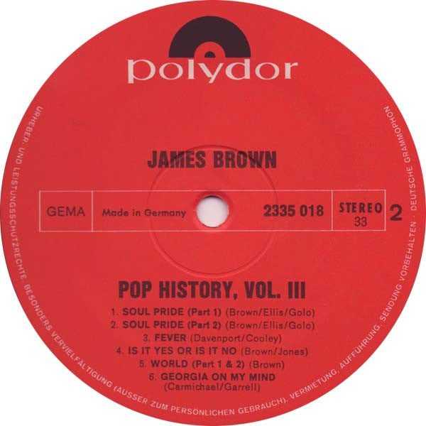 James Brown - Pop History Vol 3 (LP Tweedehands)