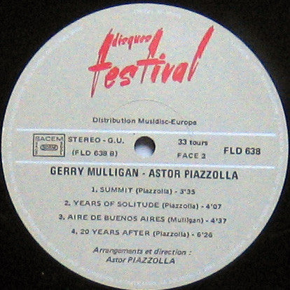 Gerry Mulligan, Astor Piazzolla - Gerry Mulligan - Astor Piazzolla (LP Tweedehands) - Discords.nl