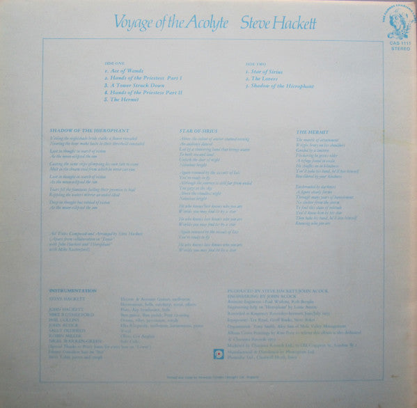Steve Hackett - Voyage Of The Acolyte (LP Tweedehands) - Discords.nl
