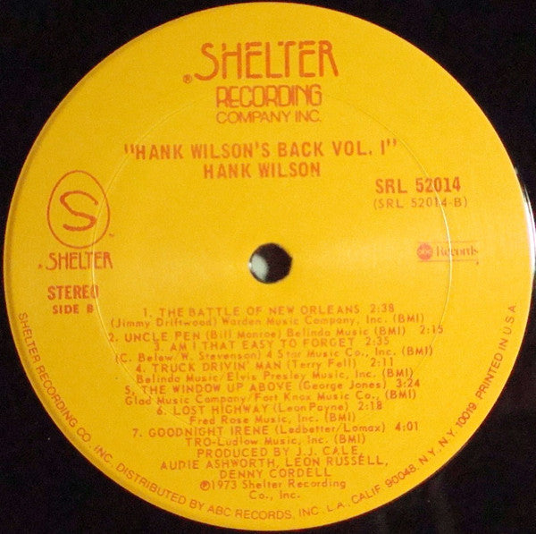Hank Wilson - Hank Wilson's Back Vol. I (LP Tweedehands)