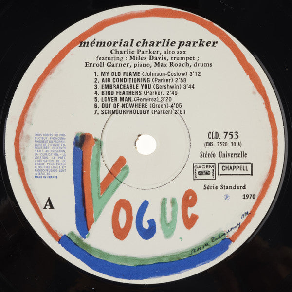 Charlie Parker - Memorial Charlie Parker (LP Tweedehands) - Discords.nl