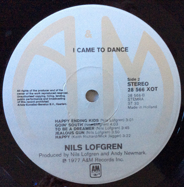 Nils Lofgren - I Came To Dance (LP Tweedehands)