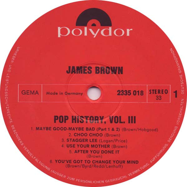 James Brown - Pop History Vol 3 (LP Tweedehands)