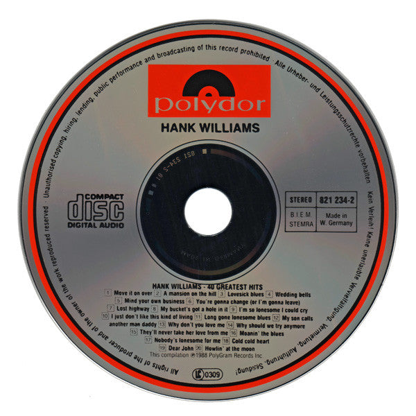 Hank Williams - 40 Greatest Hits (CD Tweedehands) - Discords.nl