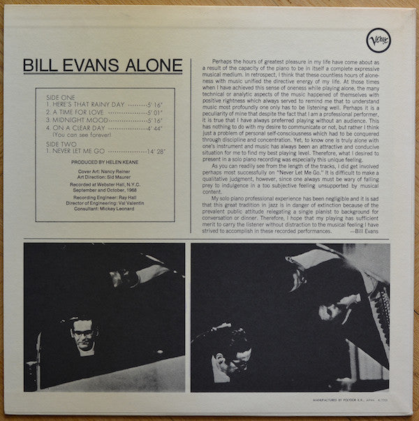 Bill Evans - Alone (LP Tweedehands) - Discords.nl
