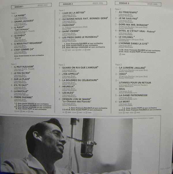 Jacques Brel - Intégrale Des Chansons De 1954 à 1962 (LP Tweedehands) - Discords.nl