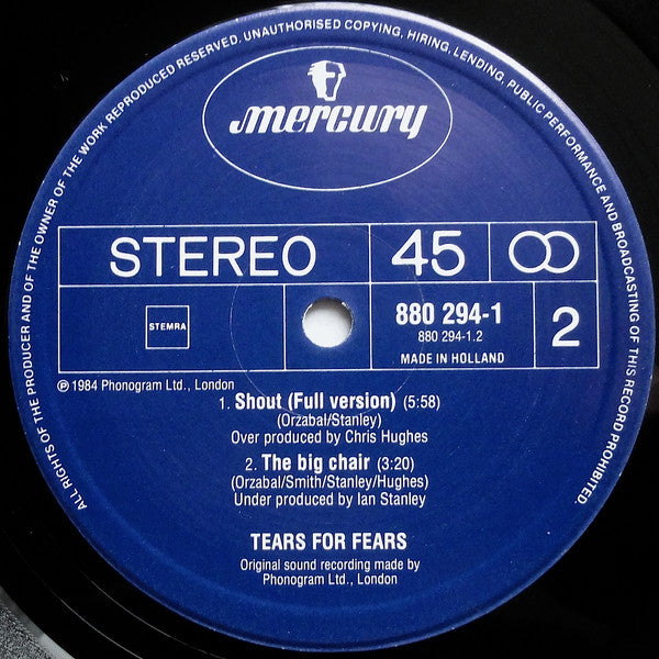 Tears For Fears - Shout (Remix Version) (12" Tweedehands) - Discords.nl