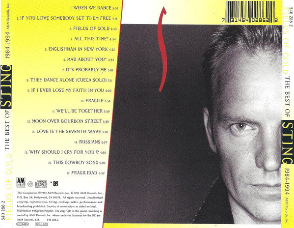 Sting - Fields Of Gold: The Best Of Sting 1984 - 1994 (CD Tweedehands) - Discords.nl