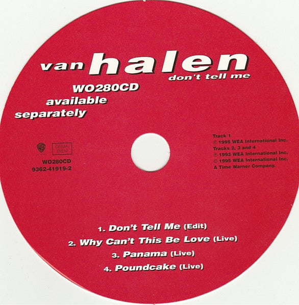 Van Halen - Don't Tell Me (CD Tweedehands)