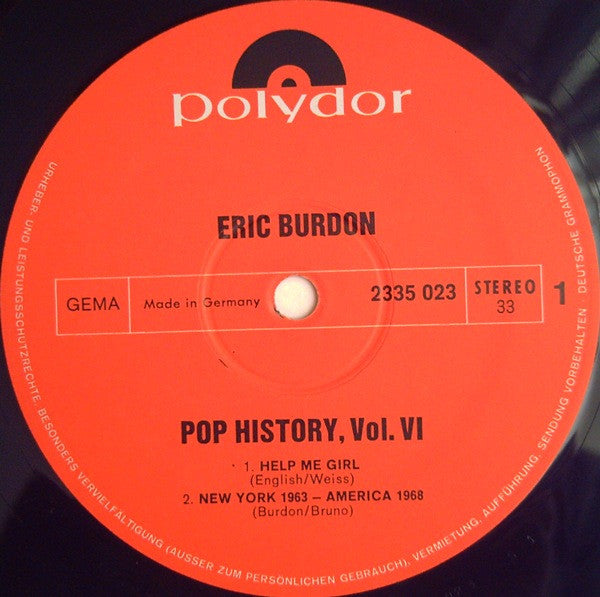 Eric Burdon & The Animals - Pop History Vol 6 (LP Tweedehands)