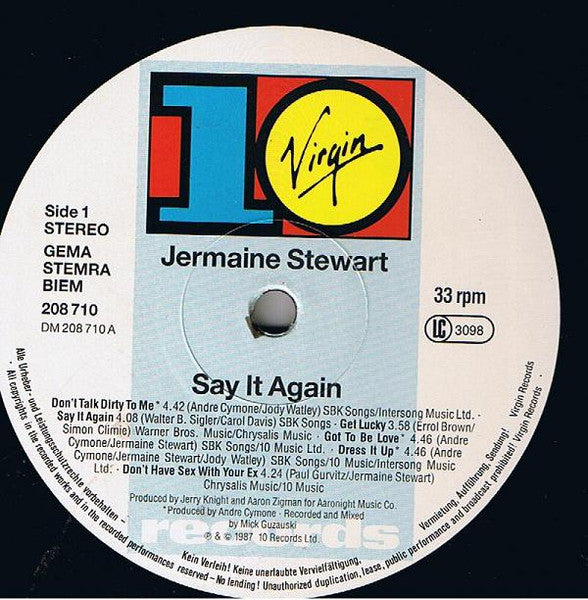 Jermaine Stewart - Say It Again (LP Tweedehands)