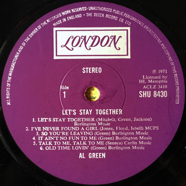 Al Green - Let's Stay Together (LP Tweedehands)