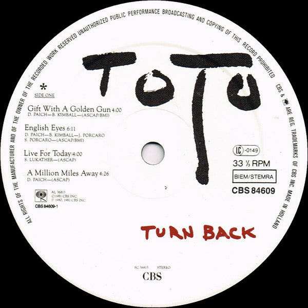 Toto - Turn Back (LP Tweedehands) - Discords.nl