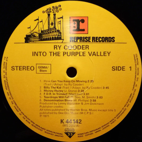 Ry Cooder - Into The Purple Valley (LP Tweedehands)