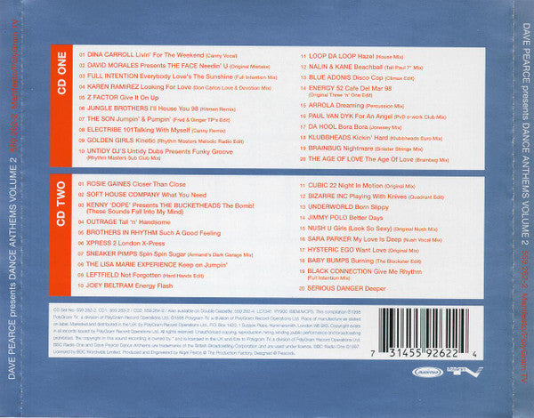 Dave Pearce - Dance Anthems Volume 2 (CD)