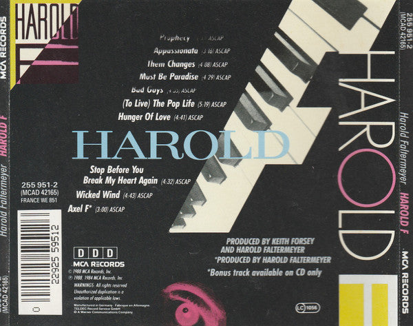 Harold Faltermeyer - Harold F (CD Tweedehands)